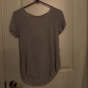open back striped T-shirt Hollister